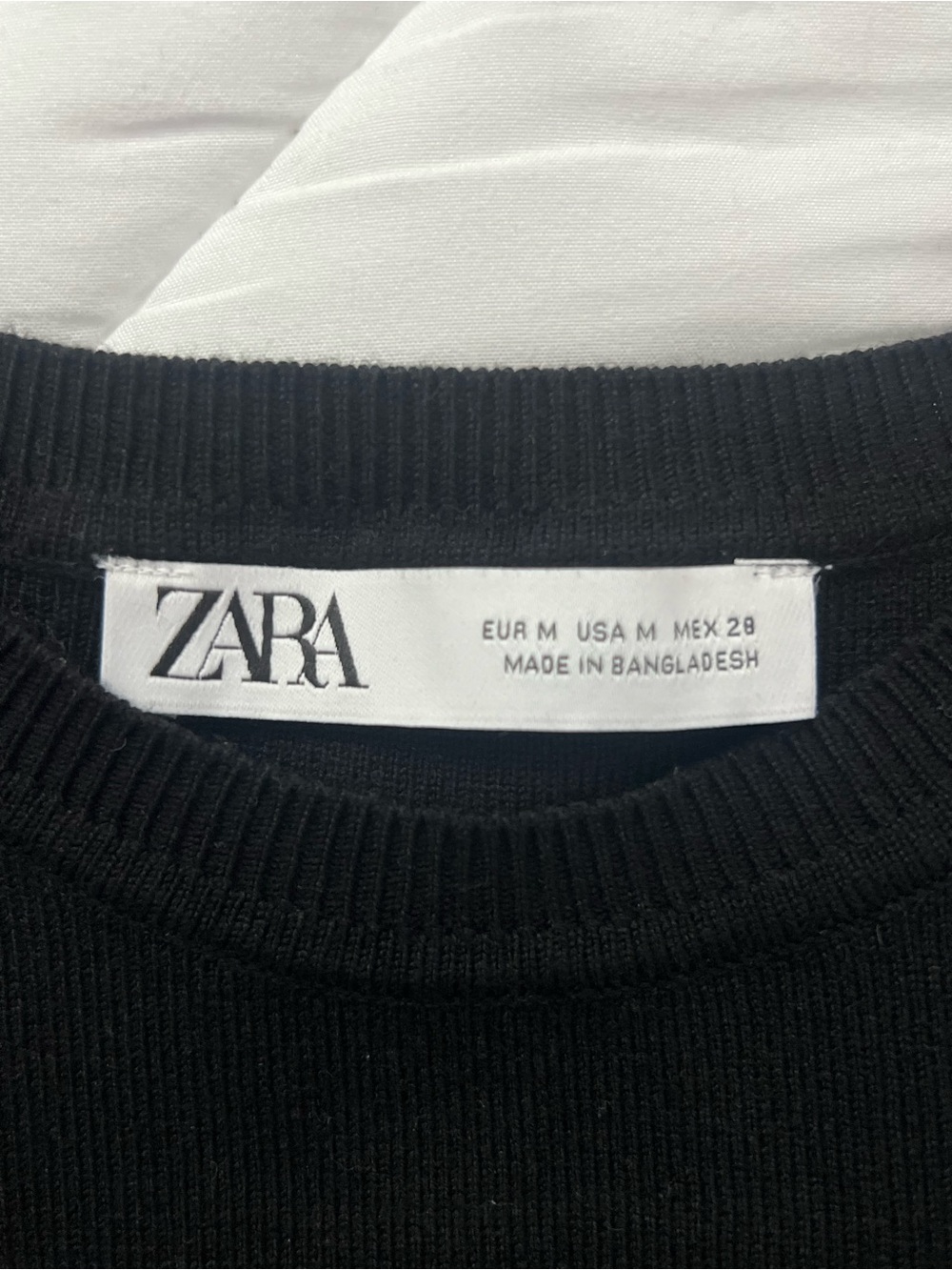 ZARA Men’s Black Ribbed Crewneck Sweater with Black Trouser Pants Set